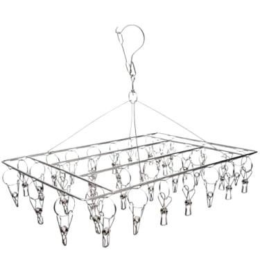 Imagem de Varal Aço Inox Suspenso Meias Calcinha e Roupa Intima Apartamento Lavanderia -40 Prendedores-Vende Mais (Varal Quadrado Inox)