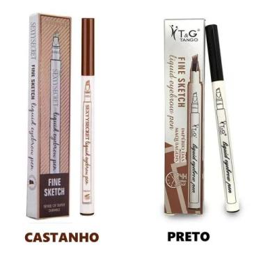 Imagem de Kit 2 Canetas Henna Para Sobrancelha Efeito Microblading Tebori Fio a 