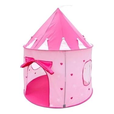 Imagem de Barraca Infantil Castelo das Princesas Grande – Tenda Infantil Portátil para Meninas, Brinquedo Educativo de Montar, Rosa