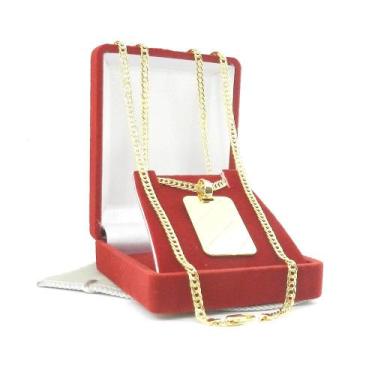Imagem de Corrente Masculina 60cm 3mm Placa Folheado Ouro 18k CR735 - WNBIJOUTER