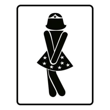 Imagem de Placa De Sinalização - Banheiro Ela Herói 18X23 - Sinalizo