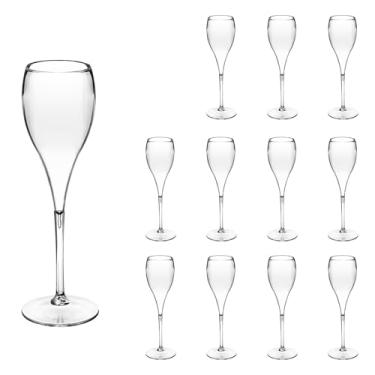 Imagem de Taça De Espumante 120ml Kit 12un Brut Alto Padrão Acrílico (TRANSPARENTE)