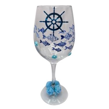 Imagem de Taça Vinho Iemanjá Mar Vidro 490 ml + Presente
