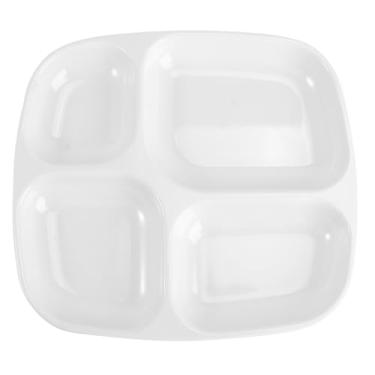 Imagem de DOITOOL 4 placas de plástico divididas com compartimento de melamina, pratos de sobremesa, pratos de salada, bandejas de refeições, bandeja de jantar, prato separador de alimentos, louça para restaurante em casa