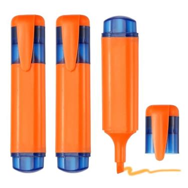 Imagem de PATIKIL Caneta marca-texto, pacote com 3 canetas marcadoras à base de água com ponta larga fofas em pastel, materiais de estudo para uso diário, uso diário, laranja claro