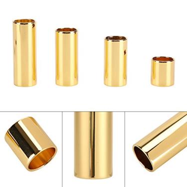 Imagem de RiToEasysports Conjunto de Barra Deslizante de Metal para Guitarra Elétrica, Som Claro e Brilhante, Dourado para Músicos, Metal, 4 Peças