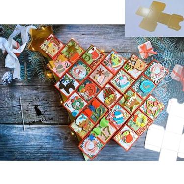 Imagem de Alinacutle Cortado Dies Fogos de Artifício/Natal Caixa de Contagem Regressiva Corte de Metal Corte de Presente para Embalagem de Presentes Artesanal Artesanato de Papel Faça Você Mesmo Festival de