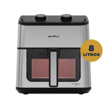 Imagem de Air Fryer Britânia 8L Redstone Visor Glass BAF80A 110V