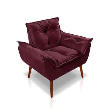 Imagem de Poltrona Opala Luxo Suede Bordo