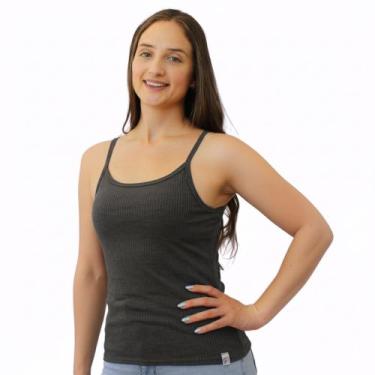 Imagem de Regata Feminina Canelada Modeladora Alcinha Verão - Super Estilo, Cinz