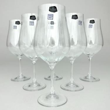 Imagem de Jogo 6 Taças Água Drink Tulipa Optic Cristal Bohemia 550ml