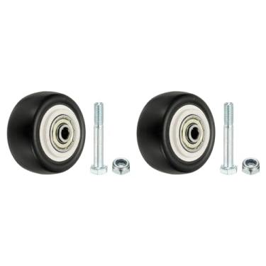 Imagem de PATIKIL Rodas de cadeira de escritório 1,97 x 0,9, pacote com 2 rodas giratórias de substituição para cadeira de escritório, rolamento suave e silencioso com rolamento para tapete de madeira, carrinho