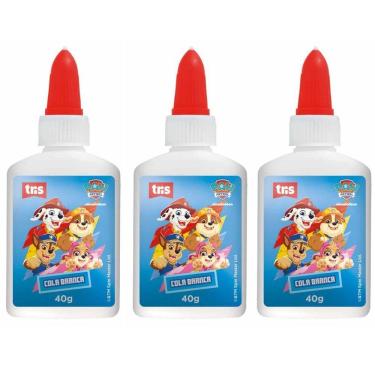 Imagem de 3x Cola Branca Líquida Escolar Patrulha Canina 40g - Tris