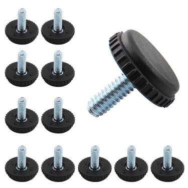 Imagem de Lamvbls Niveladores de pés de móveis de 20 fios, parafusos rosqueados ajustáveis para pés de móveis para pernas de mesa e cadeira, 12 peças