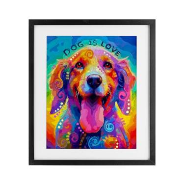 Imagem de Stupell Industries Impressão emoldurada Dog Is Love Swirled Pattern Birch Under Glass, design by Dean Russo- Evolution Collection, 16 x 13