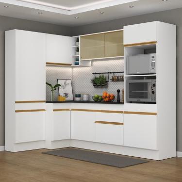 Imagem de Cozinha Completa De Canto Com Armário E Balcão Branca