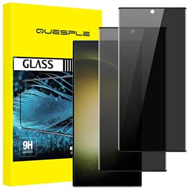 Imagem de QUESPLE Pacote com 2 protetores de tela para Samsung Galaxy S23 Ultra Privacy de 6,8 polegadas, vidro temperado 9H, fácil instalação, alta sensibilidade, compatível com capas [não suporta impressões