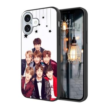 Imagem de WWDIYHOUSE Capa compatível com iPhone 16, capa à prova de choque de TPU macio com design exclusivo e legal para homens/mulheres/meninos/meninos (Fashion-BTS-1)