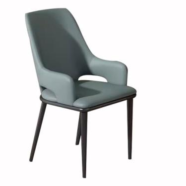 Imagem de Cadeira de jantar Chai cozinha de couro impermeável cadeiras de jantar quarto casamento sala varanda sofá cadeira penteadeira cadeira de maquiagem cadeiras de sala de estar - bege branco