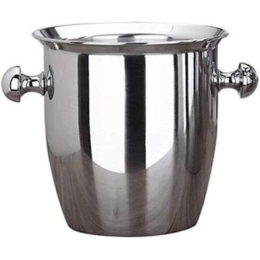 Imagem de Balde de gelo espesso de aço inoxidável - 2L/5L Wine Champagne Cooler Balde de gelo Recipiente de alta capacidade para bar de hotel KTVs (Tamanho: 2L) (Tamanho: 5L) (2L)