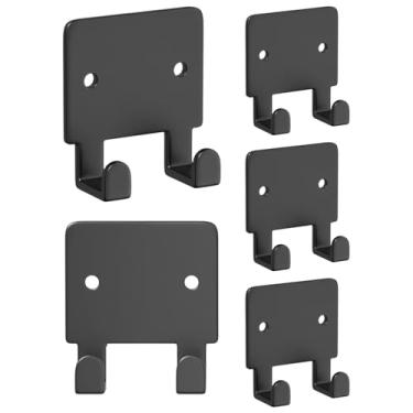 Imagem de Suporte de lâmina para parede de chuveiro | Ganchos de barbear de metal resistente para chuveiro | 5 ganchos adesivos organizadores de banheiro para toalha, bucha, chapéu, roupão, casaco, guarda-chuva