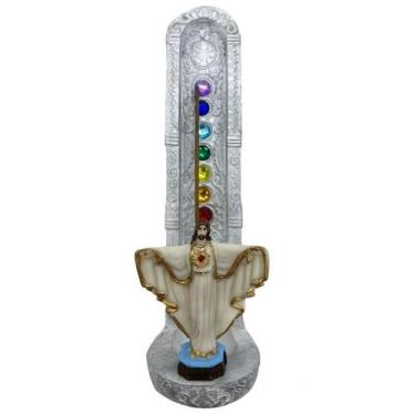 Imagem de Incensário 7 Chakras Jesus Cristo 22 Cm Em Resina - Bialluz Presentes