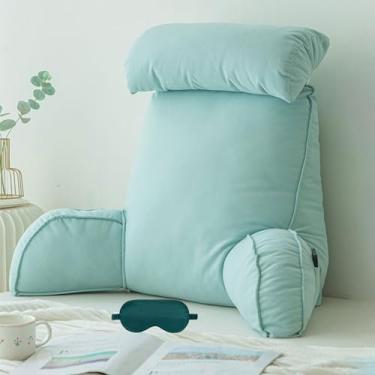 Imagem de Almofada de suporte lombar, almofada de leitura para cama, almofada de suporte lombar confortável, ergonômica para suporte nas costas e alívio da dor, almofada de cadeira de escritório, almofada de