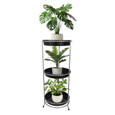 Imagem de Suporte Aramado Níquel para Vasos de Plantas 3 Bandejas Floreira