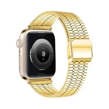 Imagem de Pulseira De Elos De Aço Inoxidável De 45mm 41mm 44mm 40mm Para Apple W