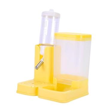 Imagem de Ｂｅｓｇａ Suporte para bebedouro/comedouro para hamster à prova de vazamentos, acessório multifuncional para gaiola, ideal para gerbils em casa ou no quintal, Amarelo