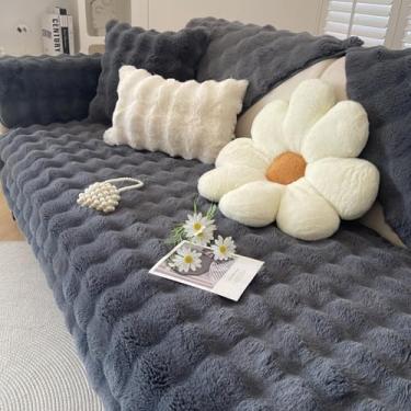 Imagem de HGTRH Capa de sofá sofá de canto em forma de L com encosto alto 2 lugares peça de canto de 3 lugares, capa de sofá em forma de U grande XXL, capa de sofá antiderrapante fundo de silicone, confortável