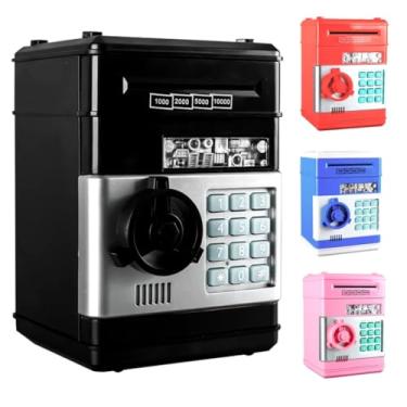 Imagem de Mini Cofre Digital Automático Eletrônico Nota Moeda Infantil (Rosa)