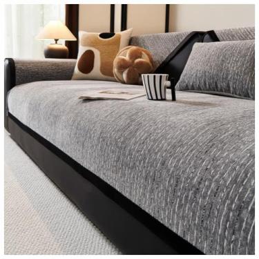 Imagem de SPXMQSS Capas de sofá para sofá secional, capas de assento de sofá macias de chenille, capa universal antiderrapante para sofá de canto protetor de móveis em forma de L 1/2/3/4 lugares C 70 x 150 cm