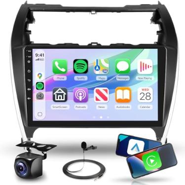 Imagem de Estéreo automotivo Android 2G + 64G para Toyota Camry 2012 2013 2014, sem fio, CarPlay Auto, 5G WiFi + GPS, rádio de tela sensível ao toque 2,5D de 10,1 polegadas para Toyota Camry, rádio Bluetooth FM