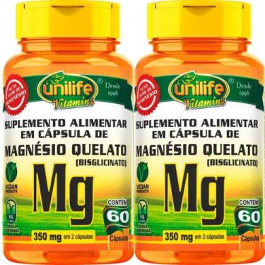 Imagem de Kit 2 Unidades Magnésio Quelato Puro Vegan 700mg 60 Cápsulas Unilife, 