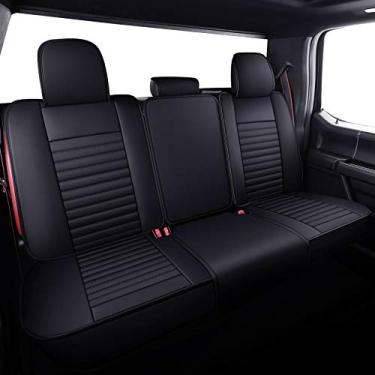 Imagem de Aierxuan Capas de assento traseiro para Ford F150 Crew Cab cabine regular estendida 2009-2021, F250 F350 F450 2017-2021 (banco traseiro/preto)