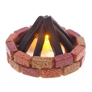 Imagem de Diydeg Fogueira Falsa, Casa de Bonecas de Resina de 150mAh, Decoração de Fogo Falso 3D LED, Fogueira Falsa, Lâmpada de Lenha, Luz Noturna, Decorações de Festa de Festival de Natal de