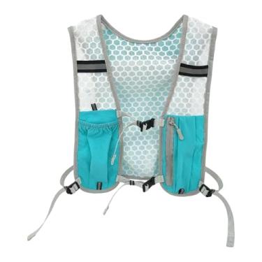 Imagem de UGPLM Mochila de hidratação, colete de corrida com faixa refletora, bolsa para reservatório de água, mochila para escalada, Azul