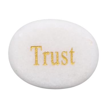 Imagem de Gravado pedra inspiradora polido mármore decoração motivacional para decorações de escritório em casa presente para amigos professores da família (confiar)