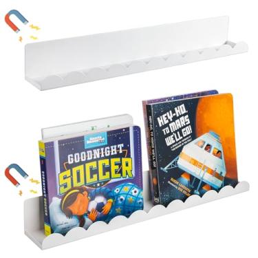 Imagem de Artressel Prateleira magnética de livros para quadro branco, 2 peças de suporte magnético de metal, prateleiras magnéticas para sala de aula, professores, geladeira, escritório, comporta até 5,9 kg