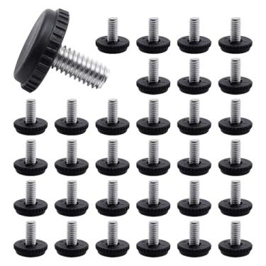 Imagem de Litoexpe 32 peças 1/10.2 cm-20 parafusos de aço inoxidável para pés de nivelamento de móveis, niveladores ajustáveis de móveis de pátio para pernas de mesa e cadeira