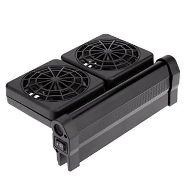 Imagem de Ventilador de resfriamento para aquário Ventoinha ar frio tanque peixes com 2 níveis vento ajustáveis 100-240V Ventilação potente Suporte montagem clampe água salgada e doce