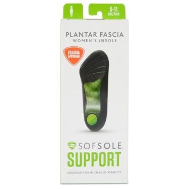 Imagem de Sof Sole Palmilhas femininas PLANTAR FASCIA Suporte 3/4 de gel para sapato, Preto, 5-11