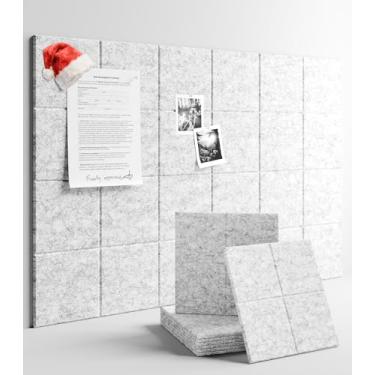 Imagem de Fluxynara Quadro de avisos grande de feltro 91 cm x 61 cm Alternativo para quadro de cortiça - pacote com 6 com 40 abas adesivas removíveis seguras, quadros de cortiça para paredes, quadro de cortiça