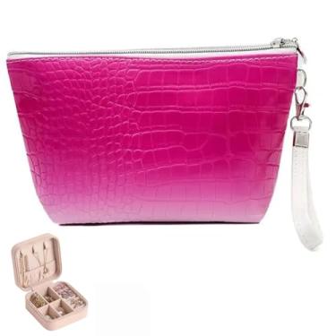 Imagem de Necessaire Bolsa Cosméticos Estojo Bolsinha Elegante Maquiagem Brinco Colar Aneis Pulseiras Caixinha Maleta Viagem Porta Jóias