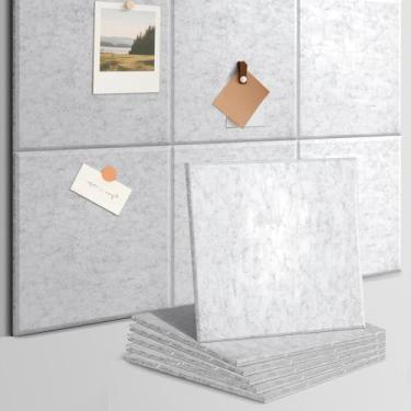 Imagem de Tábuas de cortiça para paredes, 30 x 30 cm | pacote com 6 | quadro de avisos autoadesivo, alternativo para quadro de cortiça, quadro de pinos para escritório, protetor de parede para dardos e azulejos