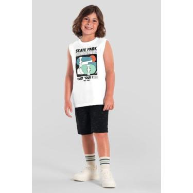 Imagem de Conjunto infantil menino de skate em gel Brandili, Branco, 10