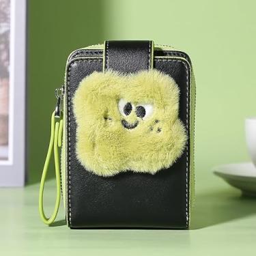 Imagem de Carteira feminina para cartão de crédito de grande capacidade – capa para cartão de poliuretano com 9 compartimentos para cartão, fecho de zíper e encaixe para guardar dinheiro, moedas e documentos