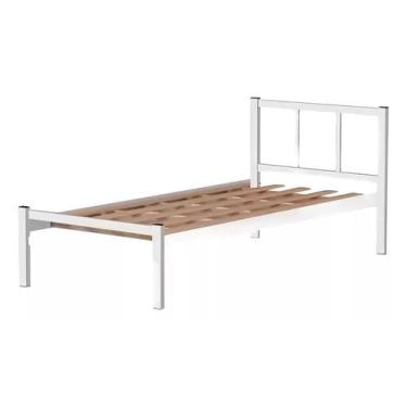 Imagem de Cama Tubolar Solteiro Em Aço Reforçada Alojamento, Pousadas. Estrado d