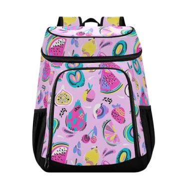 Imagem de Lancheira térmica colorida com estampa de trópicos 36 latas térmica lancheira para homens